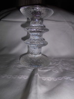 Finland art deco candle holder made of iced glass -wirkkala