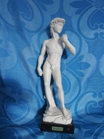Amilcare santini: marked and numbered marble statue - David 34 cm!