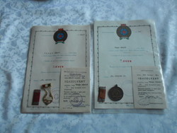Volunteer firefighting service with 5 and 10 year diploma accessories