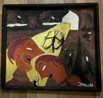 The two worlds signed original painting!