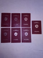 Hét darab retro útlevél együtt - 1970/80-as évek