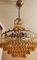 Muránói üveg csillár csepp alakú függőkkel