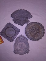 Four metal bowls, ashtray together - female figure, v.Hunyad inscribed, ....