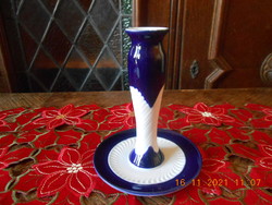 Zsolnay pompadour candlestick with basic glaze