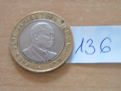 Kenya 10 shillings 1991 daniel toroitich arap moi, bimetal 136.