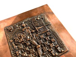 Kopcsányi Ottó iparművészeti -páncélos lovag- bronz díszdoboz, ékszertartó doboz