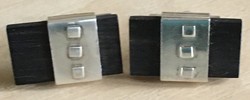 Aarikka 1960s Modernist Finnish Cufflinks Pair-Silver-Wood Combination-Marked