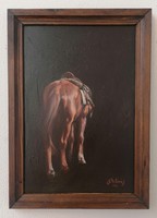József Tóth-kovács (1984-): horse. Marked oil painting.