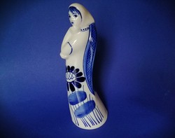 Gzhel orosz porcelán hajadon figura 22 cm