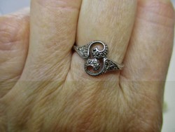 Nagyon szép régi magyar ezüst gyűrű markazit kövekkel