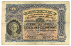 100 frank francs franken 1924 Svájc