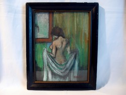 Nude painting signed with Csaba Perlrott's signature 35 x 27 cm + frame