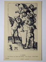 Antik képeslap    Dürer angyalkái