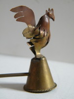 Kakasos réz, bronz gyertyakoppintó