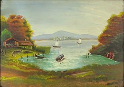 1G848 XX. századi magyar festő : Csónakház