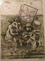 Ernő Tóth: Song of a Goat in Love c. Etching from 2003 for sale