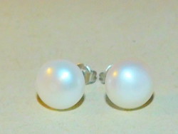 Off-white akoya larger size real pearl earrings