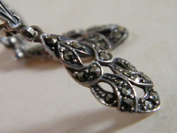 Antique marcasite stone silver earrings