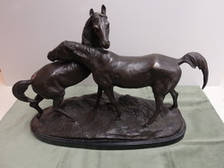 P. J. Méne: l 'accolade large equestrian bronze statue