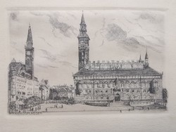 Copenhagen City Hall (etching) 1927