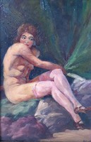Lajos Csányi (1887 - 1944): seated female nude