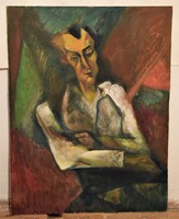 Gyula Bakányi - portrait of Gyula Derkovits, 65x85, oil