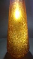 Karcagi vastag falú üveg váza  nap sárga