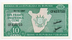 Burundi 10 Frank, 2007, UNC