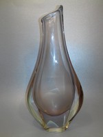 Czech thick-walled glass vase by Miroslav Klinger from the 1960s, 26 cm high