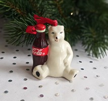 Porcelán Coca-Cola karácsonyfa dísz 5cm