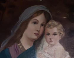 Large antique Madonna painting 90x70