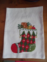 Santa's bag with cross-stitch