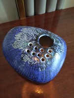 Kerezsi Pearl - Beautiful Blue Ceramic Craftsman Ikebana Bowl