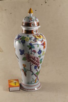Ó-herendi különleges viktória mintás fedeles váza 314