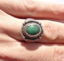 925 silver green stone ring