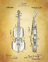 Régi hegedű Ashley 1921 klasszikus zenekari hangszerek szabadalmi rajzai, vonósok, komolyzene