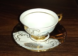 Vintage porcelain souvenir coffee cup and saucer - oto artigianato roma