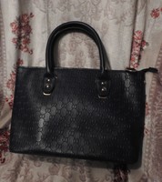 Estelle vintage black leather or imitation leather handbag