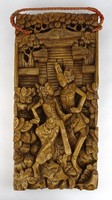 1G909 large dancing pair of Thai wood carving 40 cm