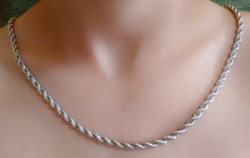 Stuffed silver (sf) thick necklace