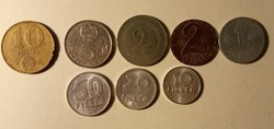26 pénzérme Népköztársaság forint (1,2,5,10) fillér (2,10,20,50) +Magyar Köztársaság 1 és 2 Ft érme