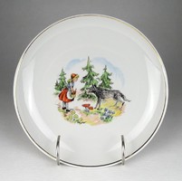 1G976 Piroska és a Farkas jelzett Hollóházi porcelán tányér 19 cm