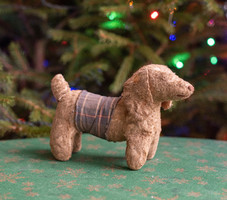 Antik tacskó kutya - szemtelen plüssállat - miniatűr zsebkutya