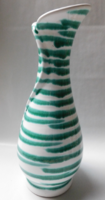 Gmundeni (Gmundner Keramik) kézzel festett csíkos váza 26 cm