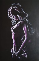 Sensual female nude painting (canvas 60x40)