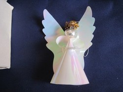 Retro angyalka irizáló műanyag karácsonyfadísz