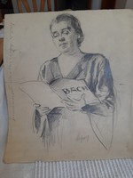 Sipos: Maria Basilides, singer of the great Hungarian oratorio - graphite-paper technique
