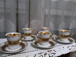 Cseh JSK barna arany , belső festésű hosszú kávés garnitúra