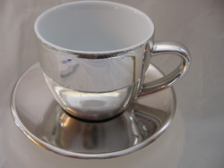 Starbucks coffee holiday 2007 silver plated porcelain mocha cup