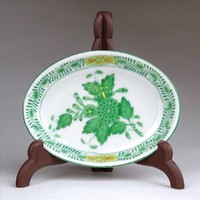 1G984 Zöld Apponyi mintás Herendi porcelán hamutál 1945